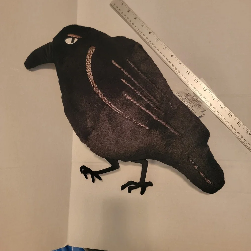New Hyde & EEK Raven Halloween Bird Throw Pillow Plush Target Gothic Decor Black